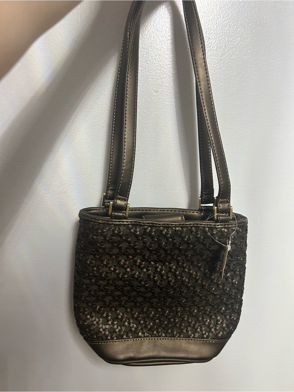 Vintage Liz Claiborne Bronze Woven Shoulder Bag